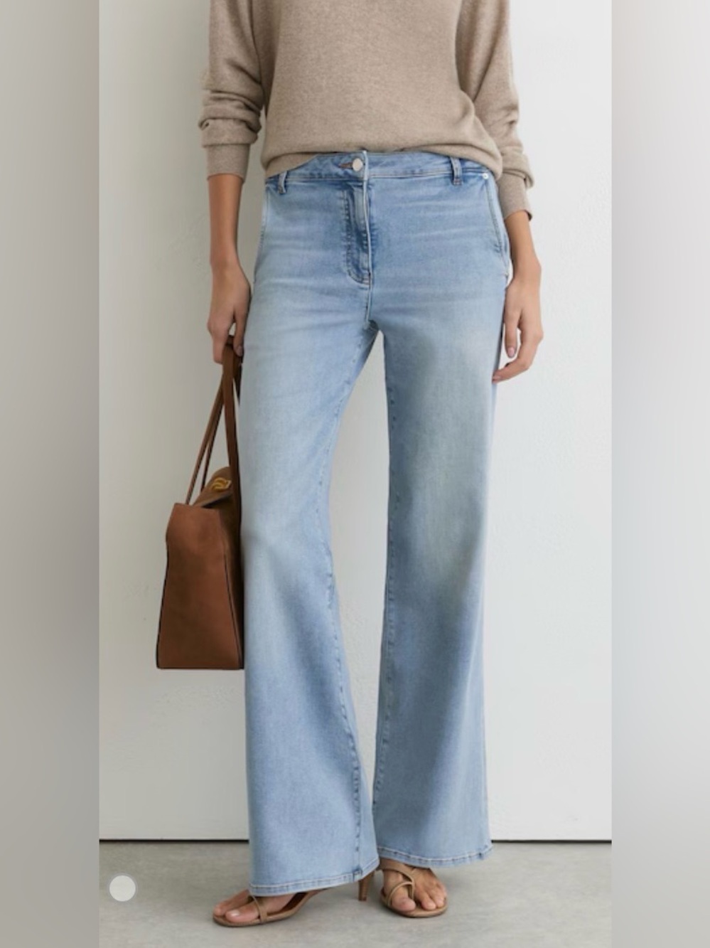Reiss Addie Wide-Leg Jeans in Light Blue 28